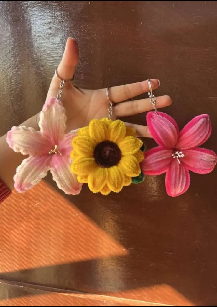 Flower Keychains — handmade pipe cleaner keychains by Nimantran by Amisha