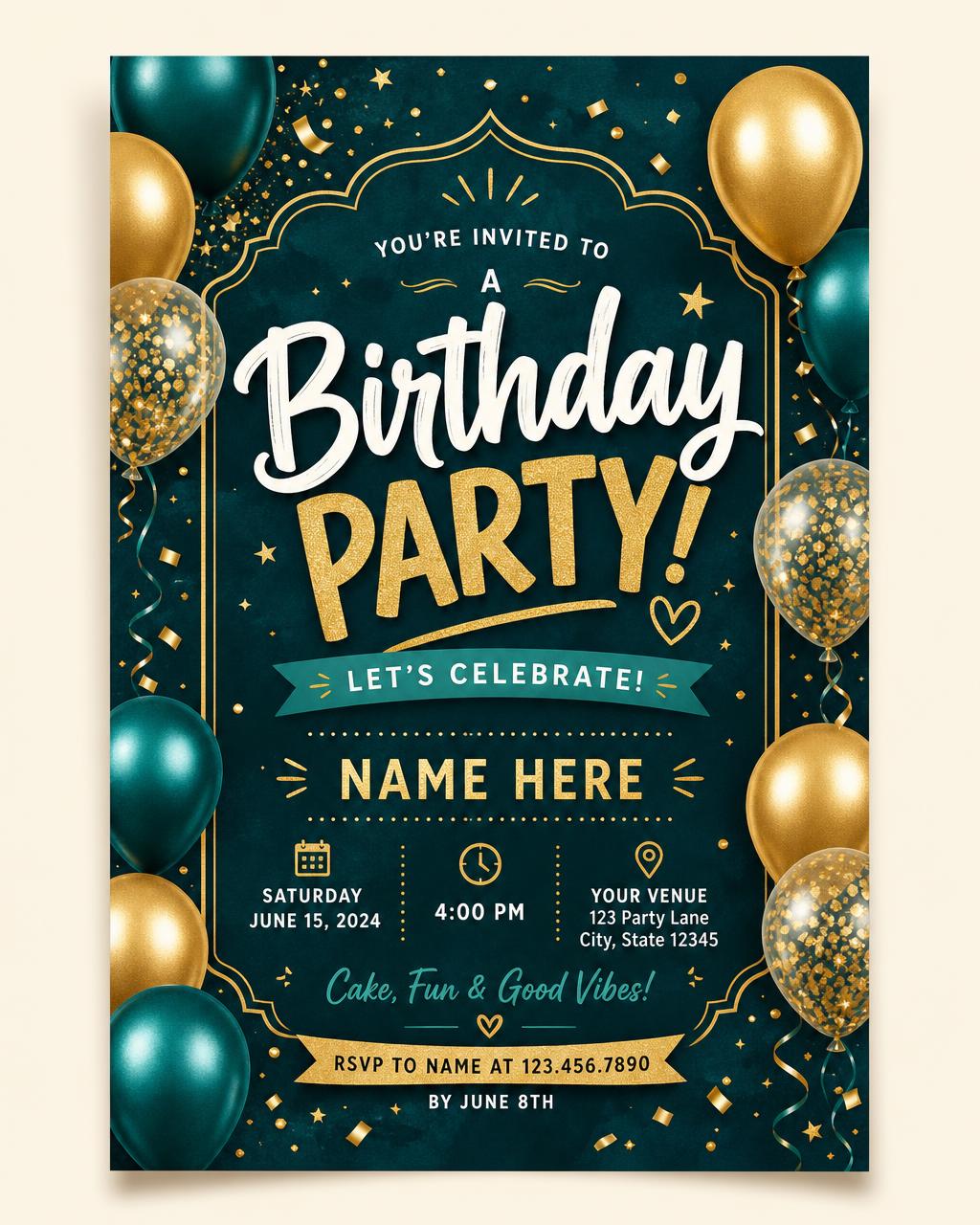 Birthday invites digital invitation card sample by Nimantran by Amisha