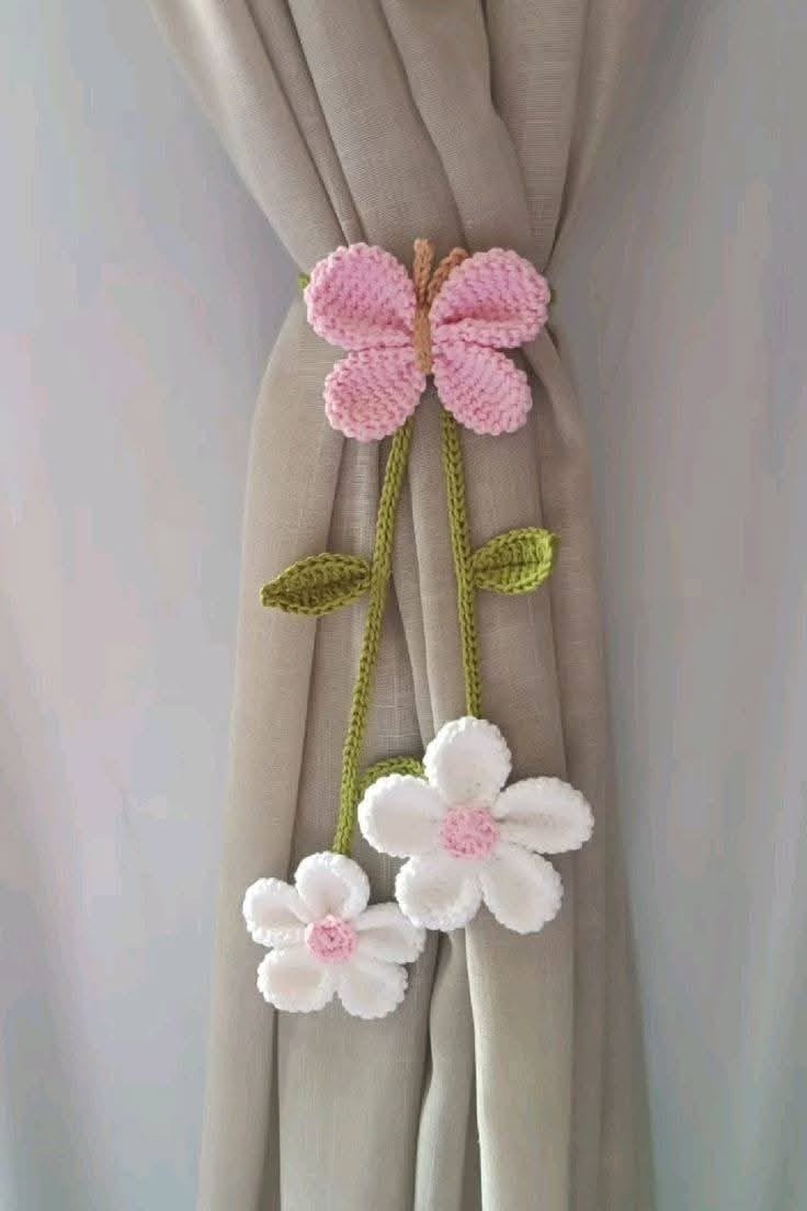 Butterfly Curtain Tieback — handmade crochet home decor by Nimantran by Amisha