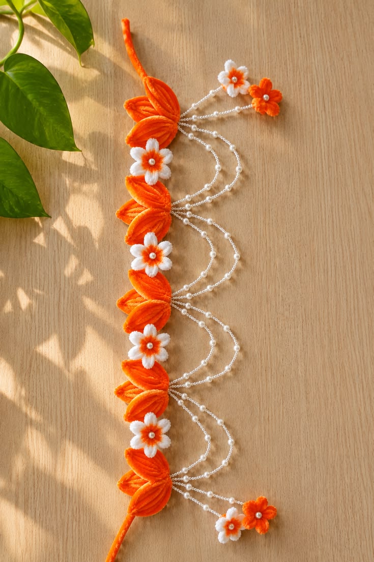 Flower Toran — handmade Diwali door decor decoration by Nimantran by Amisha