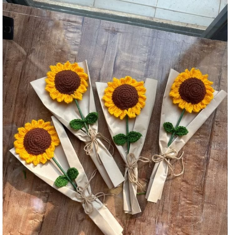 Crochet Sunflower Stems — handmade crochet single stems by Nimantran by Amisha