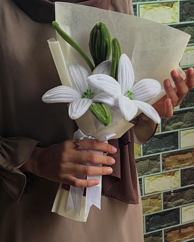 Forever Fresh White Lilies — handmade Forever Blooms bouquet by Nimantran by Amisha