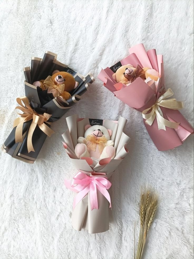 Blush Teddy Bouquet — handmade teddy bouquet by Nimantran by Amisha