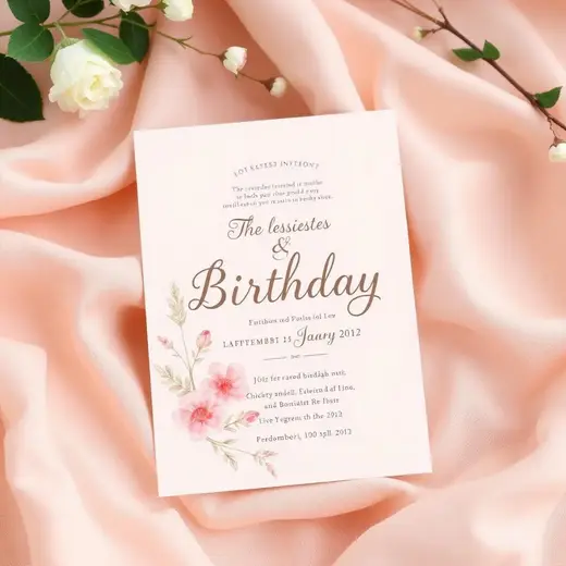 Pastel floral birthday digital invitation card designed in India